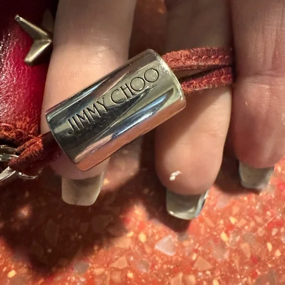 Jimmy Choo Red leather star long zip wallet with COA card EUC - Picture 4 of 9